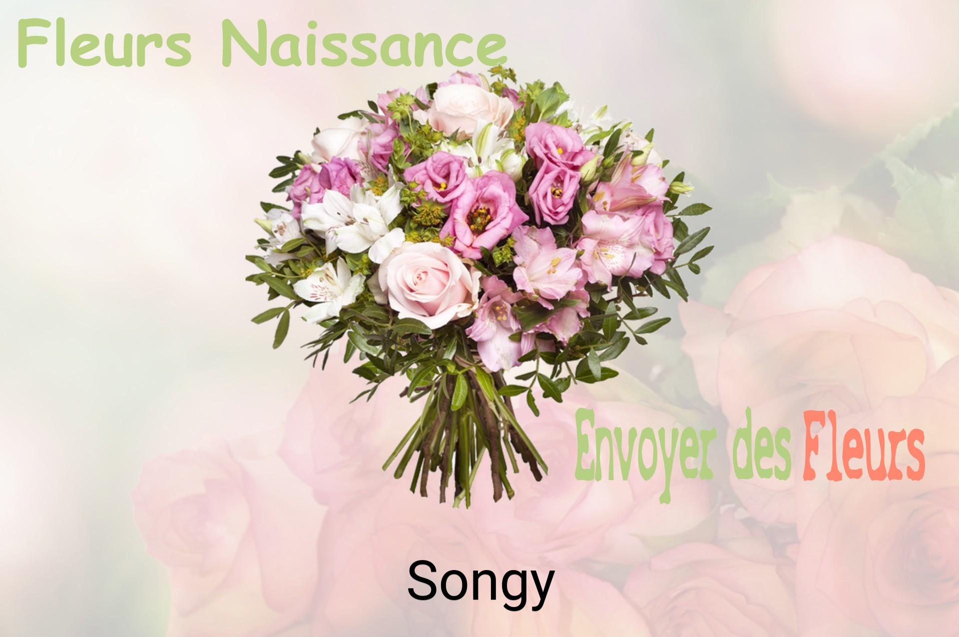 Bouquet de fleurs de naissance livré à Songy